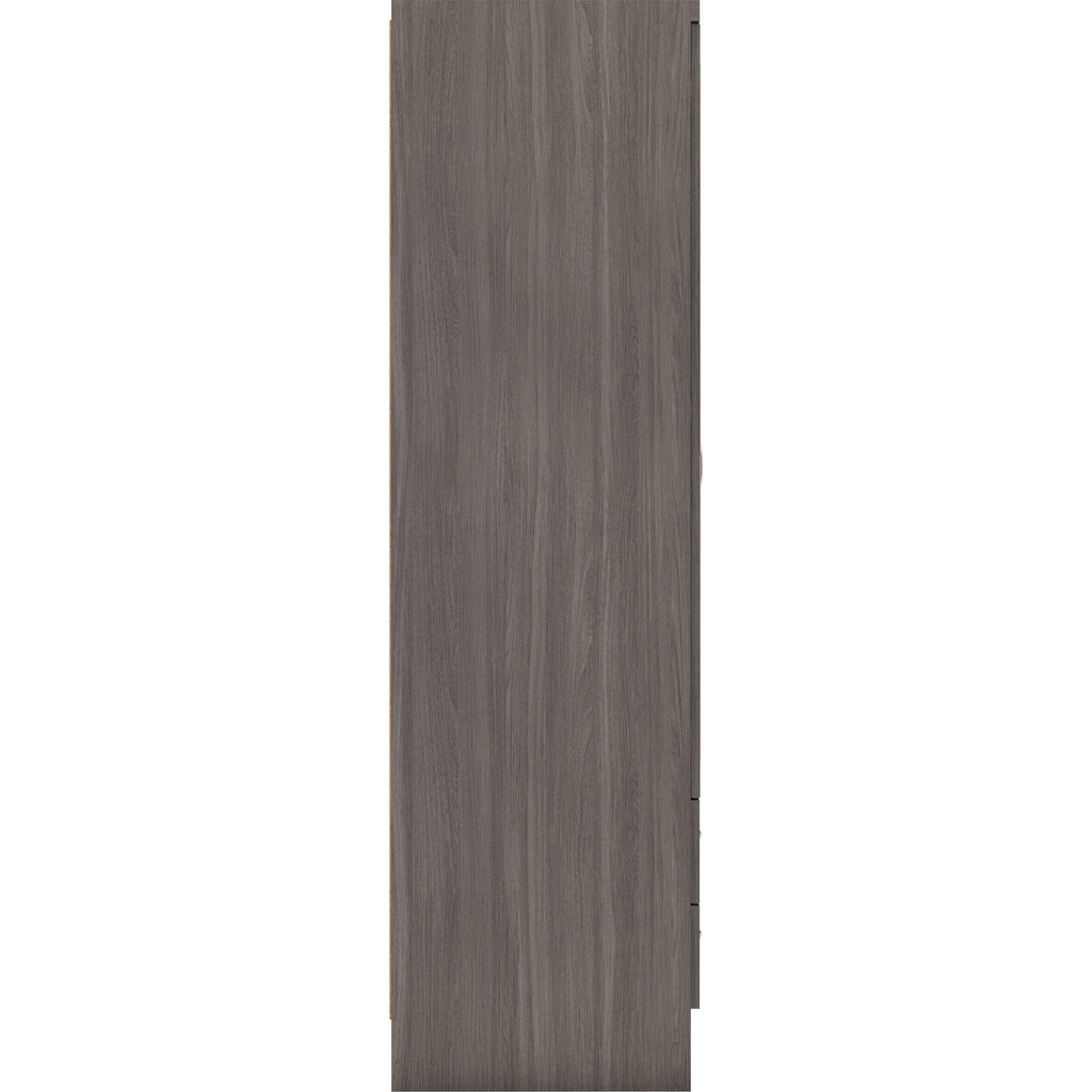 Nevada 4 Door 2 Drawer Wardrobe - Black Wood Grain
