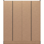 Nevada 4 Door 2 Drawer Wardrobe - Black Wood Grain