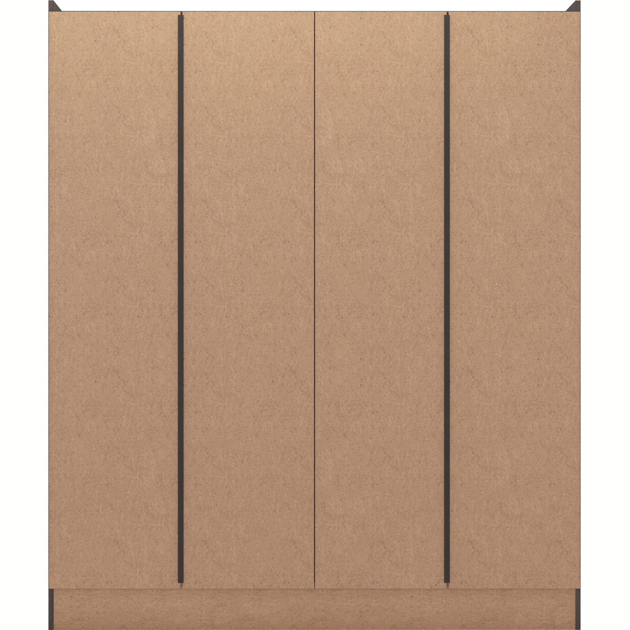 Nevada 4 Door 2 Drawer Wardrobe - Black Wood Grain