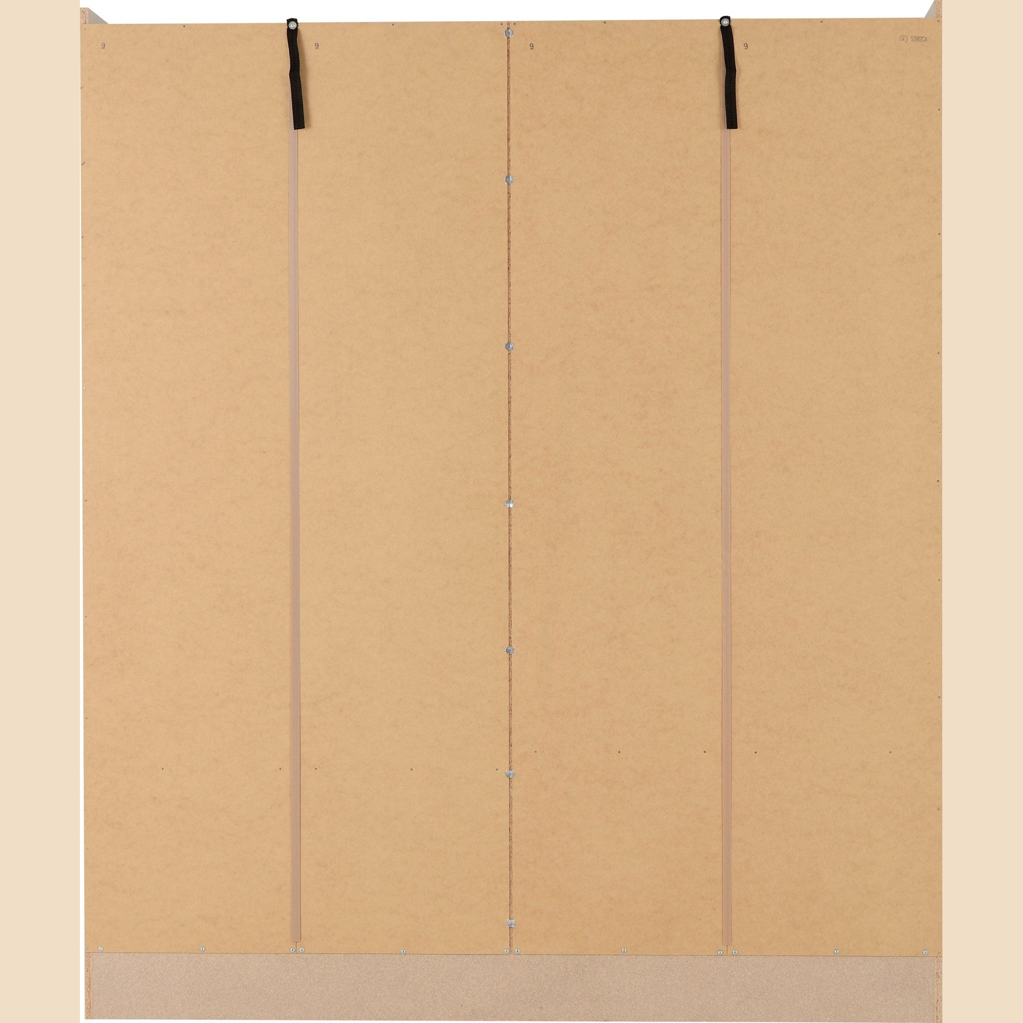 Nevada 4 Door 2 Drawer Wardrobe - Grey Gloss/Light Oak Effect Veneer