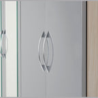 Nevada 4 Door 2 Drawer Wardrobe - Grey Gloss/Light Oak Effect Veneer