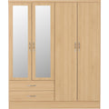 Nevada 4 Door 2 Drawer Wardrobe - Sonoma Oak Effect