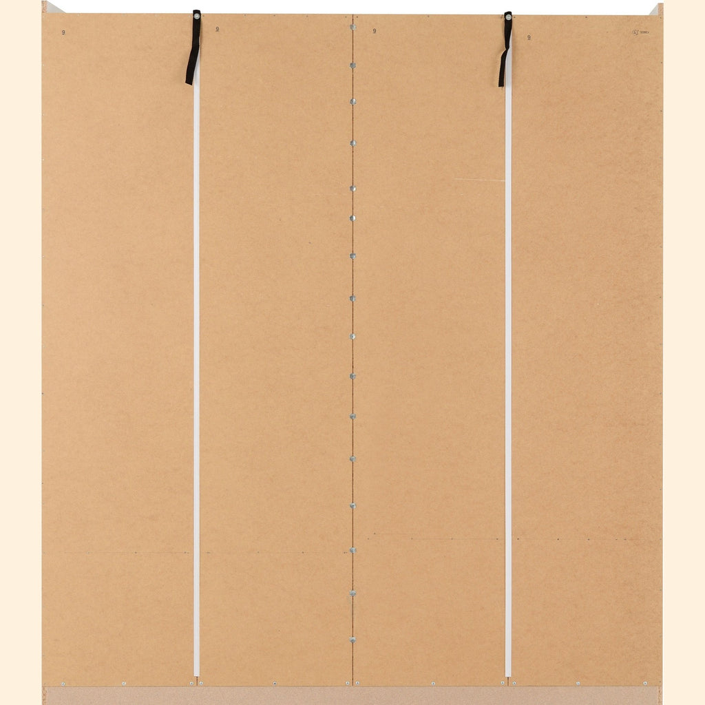 Nevada 4 Door 2 Drawer Wardrobe - White Gloss