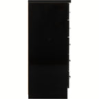 Nevada 5 Drawer Narrow Chest - Black Gloss