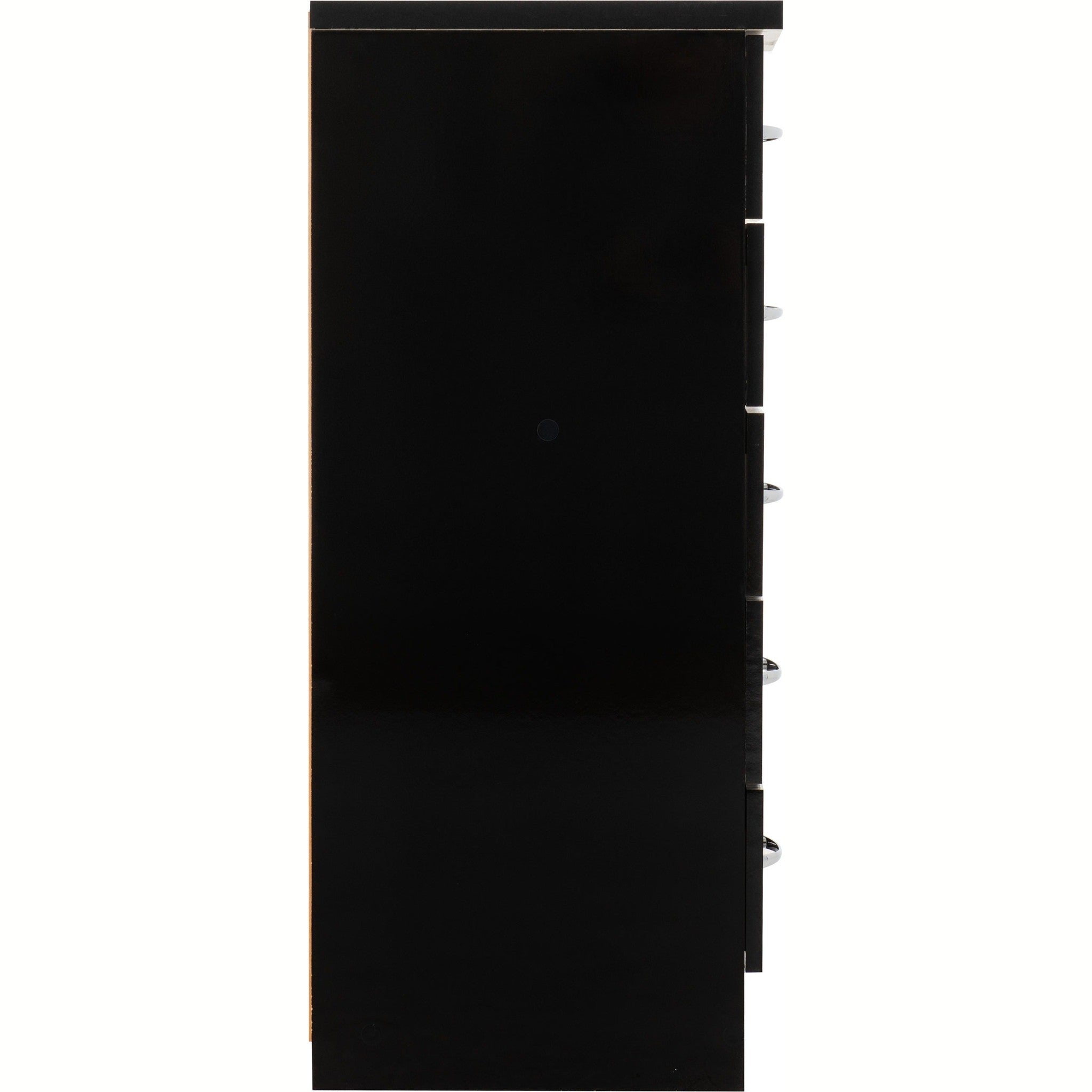 Nevada 5 Drawer Narrow Chest - Black Gloss