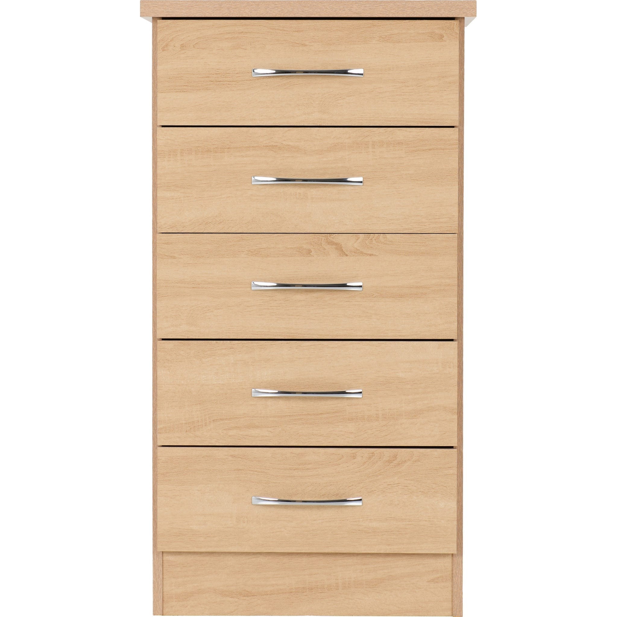 Nevada 5 Drawer Narrow Chest - Sonoma Oak Effect