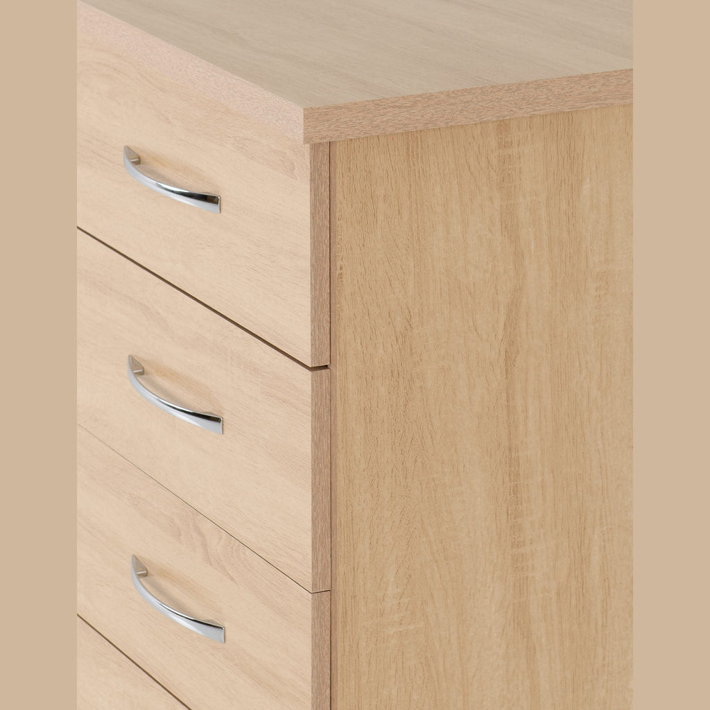 Nevada 5 Drawer Narrow Chest - Sonoma Oak Effect