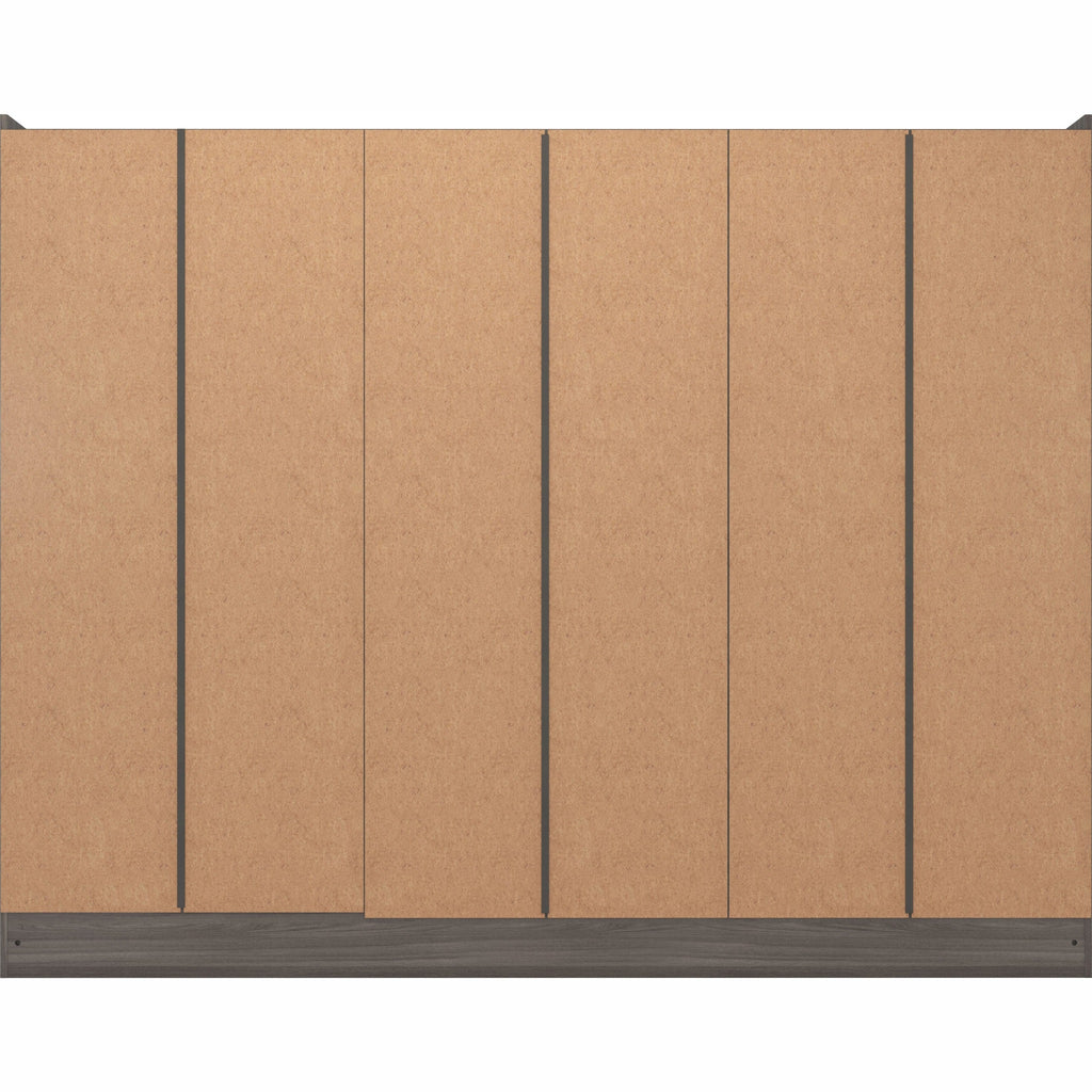 Nevada 6 Door 2 Drawer Wardrobe - Black Wood Grain