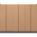 Nevada 6 Door 2 Drawer Wardrobe - Black Wood Grain