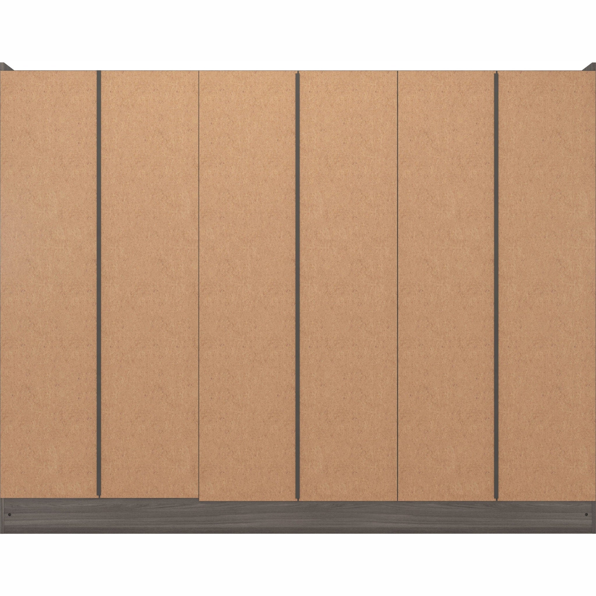 Nevada 6 Door 2 Drawer Wardrobe - Black Wood Grain