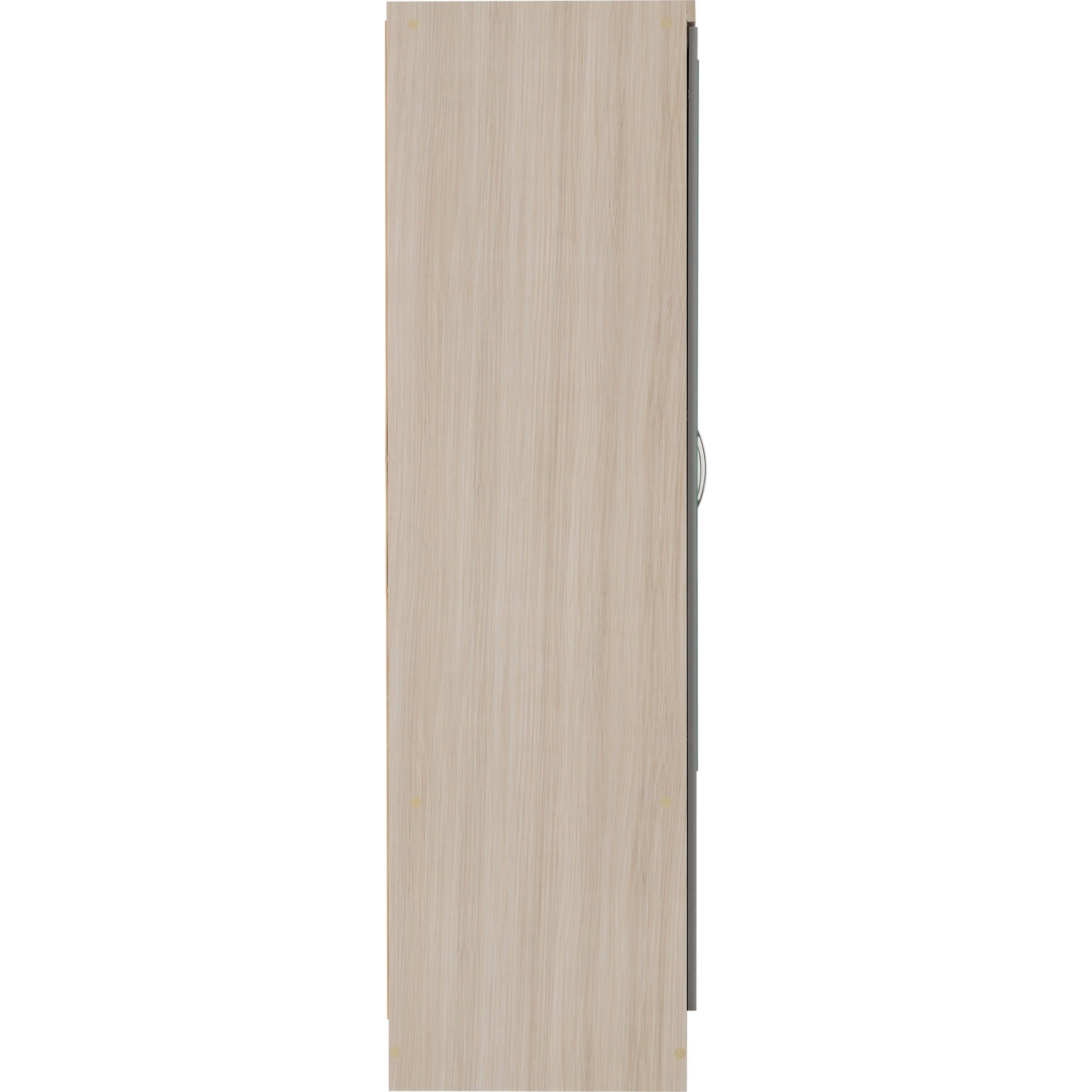 Nevada 6 Door 2 Drawer Wardrobe - Grey Gloss/Light Oak Effect Veneer