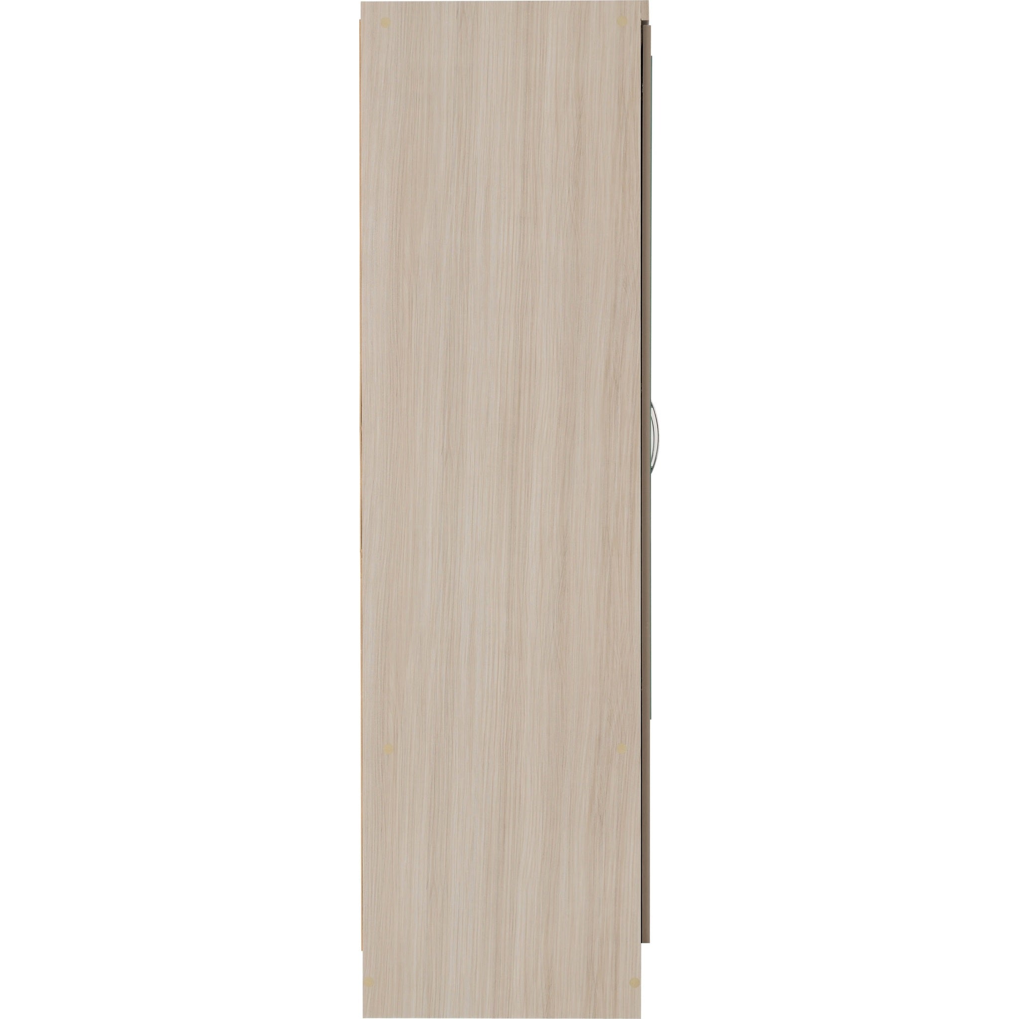 Nevada 6 Door 2 Drawer Wardrobe - Oyster Gloss/Light Oak Effect Veneer