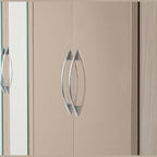 Nevada 6 Door 2 Drawer Wardrobe - Oyster Gloss/Light Oak Effect Veneer