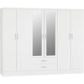 Nevada 6 Door 2 Drawer Wardrobe - White Gloss
