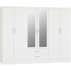 Nevada 6 Door 2 Drawer Wardrobe - White Gloss