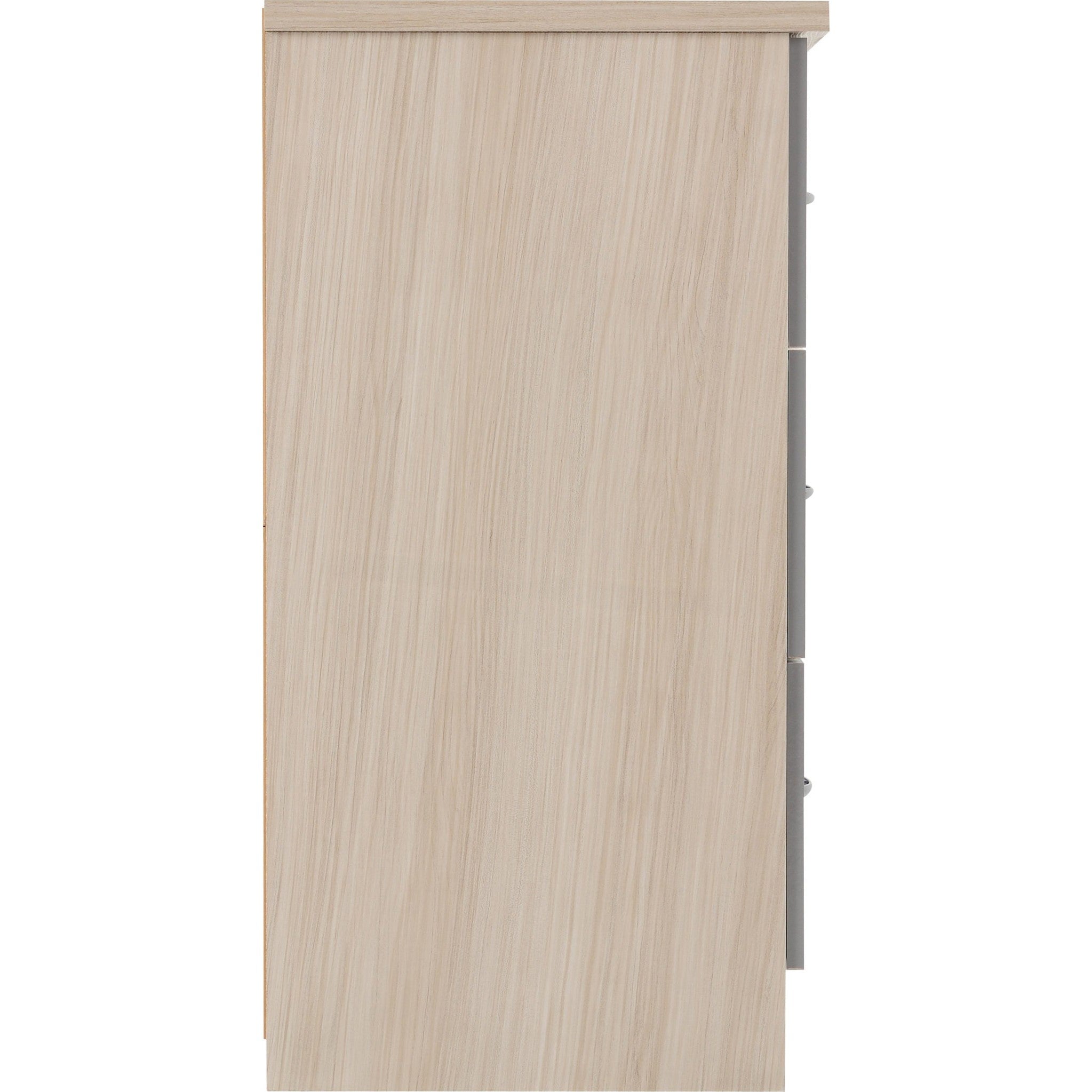 Nevada 6 Drawer Chest - Grey Gloss/Light Oak Effect Veneer