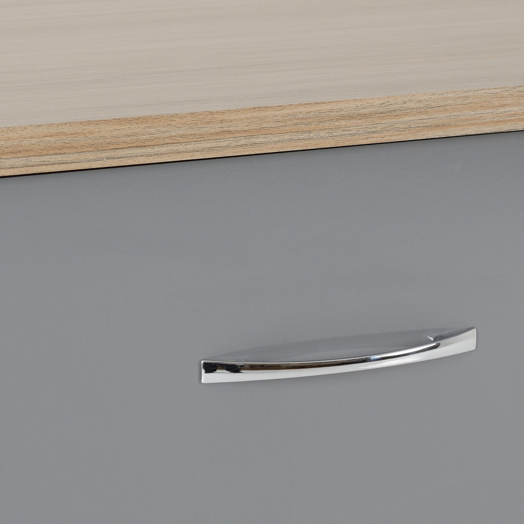 Nevada 6 Drawer Chest - Grey Gloss/Light Oak Effect Veneer