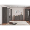 Nevada 6 Door 2 Drawer Wardrobe - Black Wood Grain