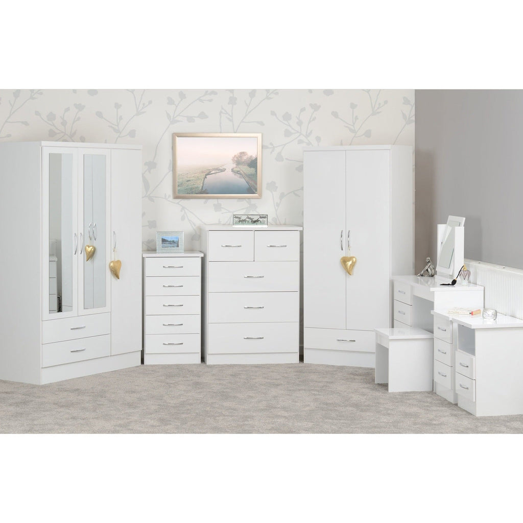 Nevada 3+2 Drawer Chest - White Gloss