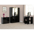 Nevada 3 Drawer Chest - Black Gloss
