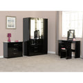 Nevada 5 Drawer Narrow Chest - Black Gloss