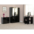 Nevada 5 Drawer Narrow Chest - Black Gloss