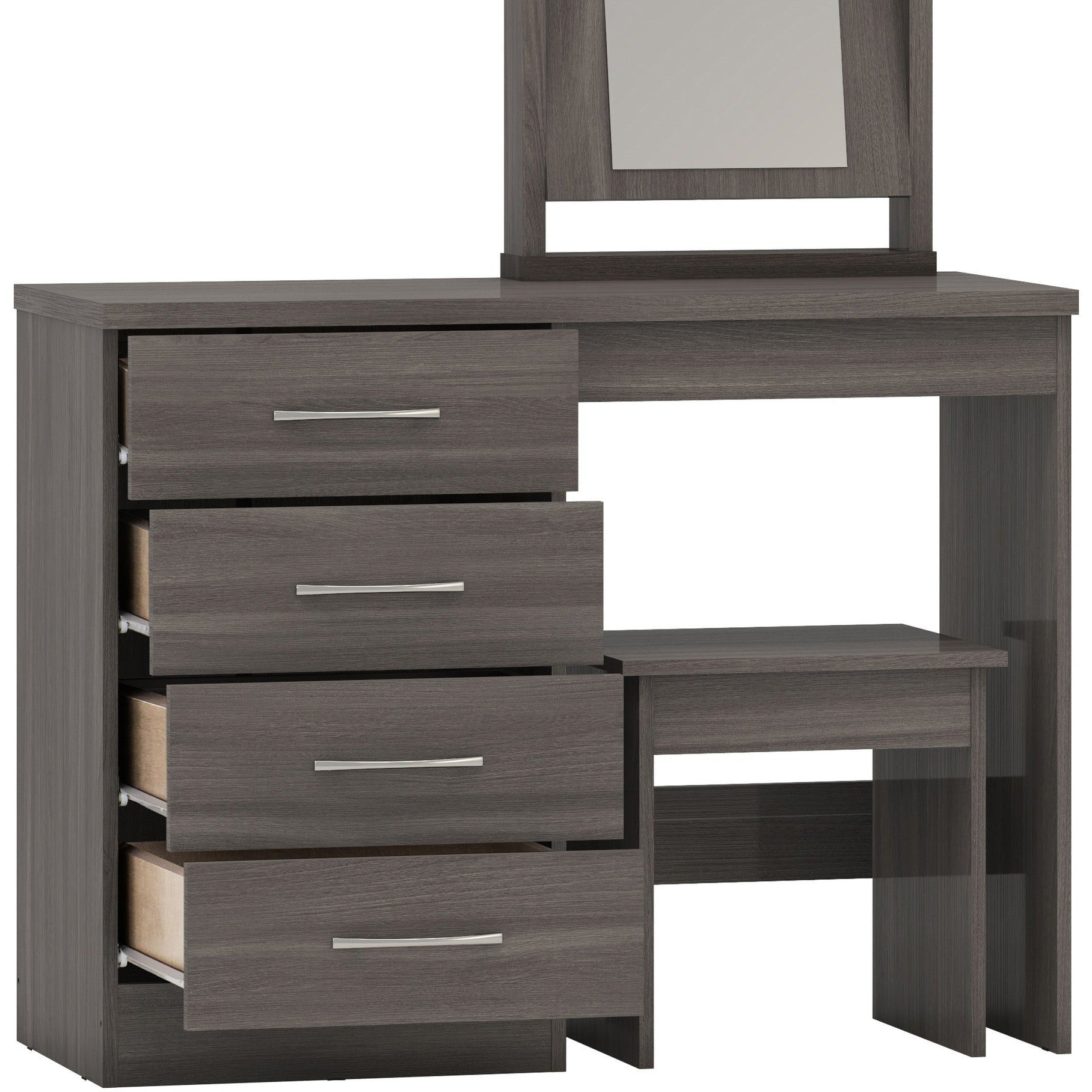 Nevada Dressing Table Set - Black Wood Grain