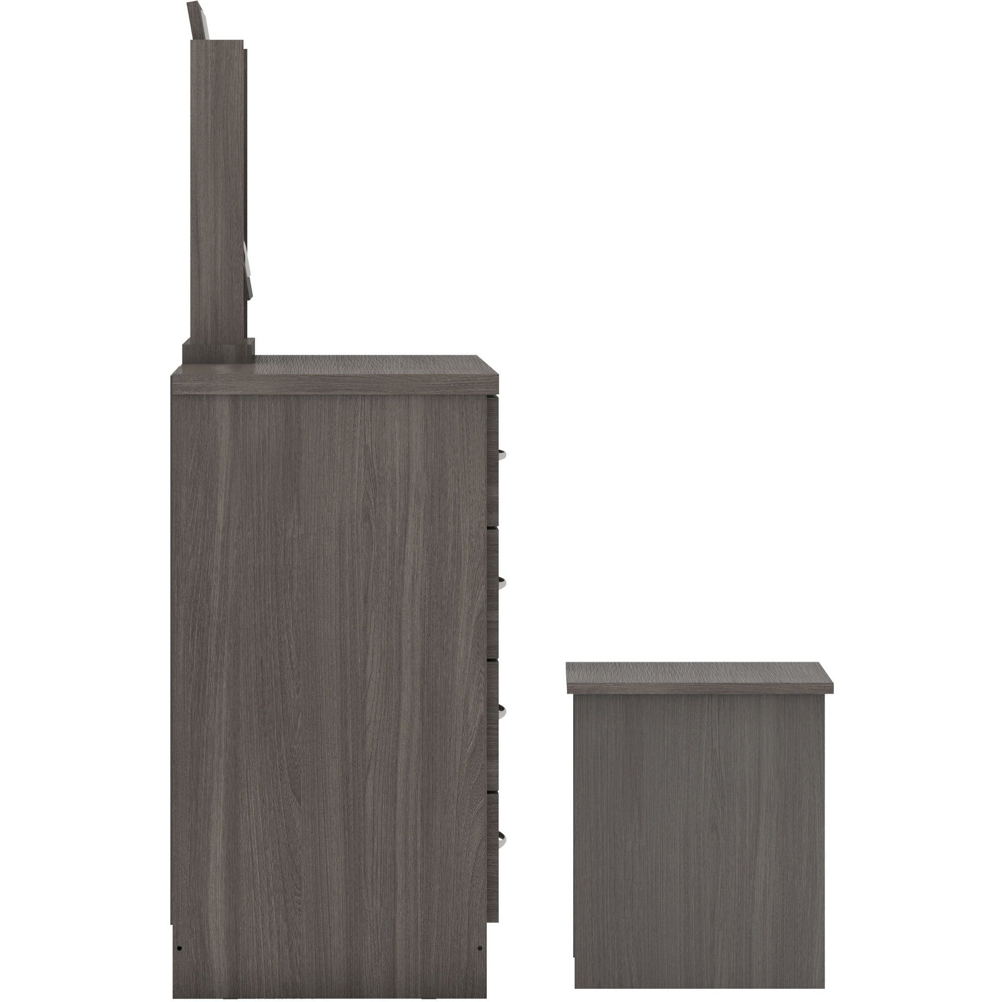 Nevada Dressing Table Set - Black Wood Grain