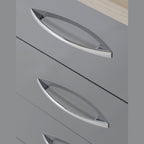 Nevada Dressing Table Set - Grey Gloss/Light Oak Effect Veneer