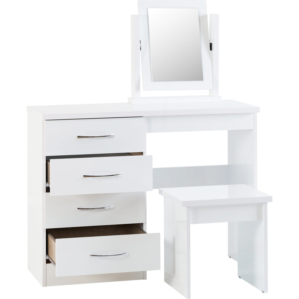 Nevada Dressing Table Set - White Gloss