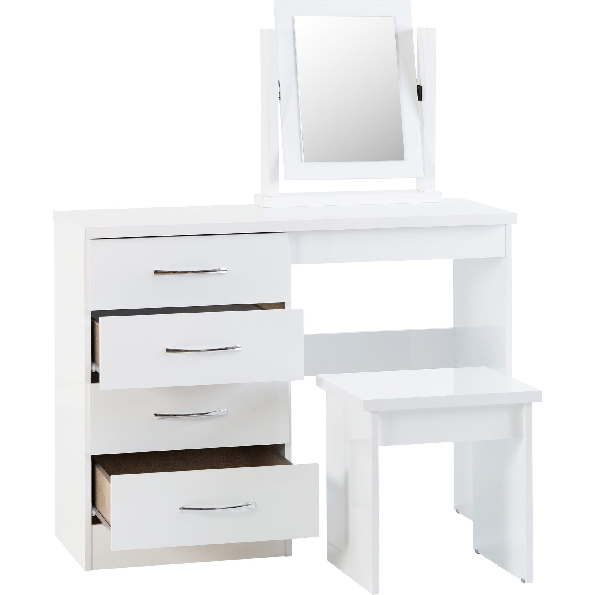 Nevada Dressing Table Set - White Gloss