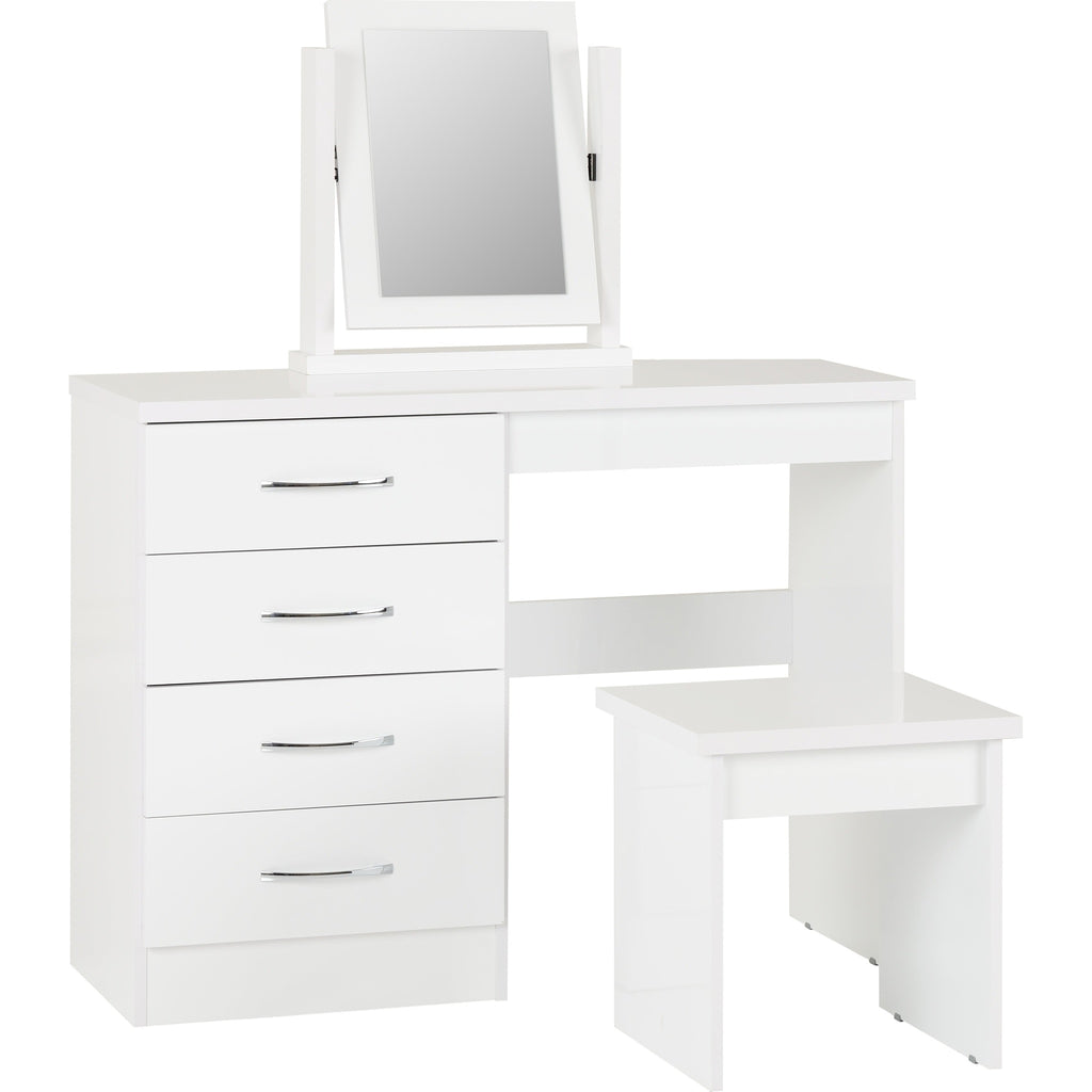 Nevada Dressing Table Set - White Gloss