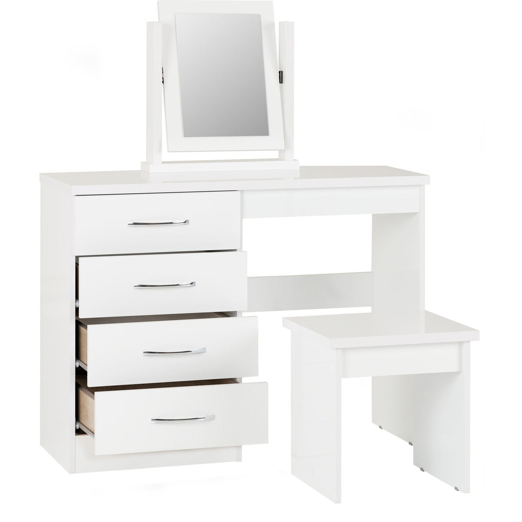 Nevada Dressing Table Set - White Gloss