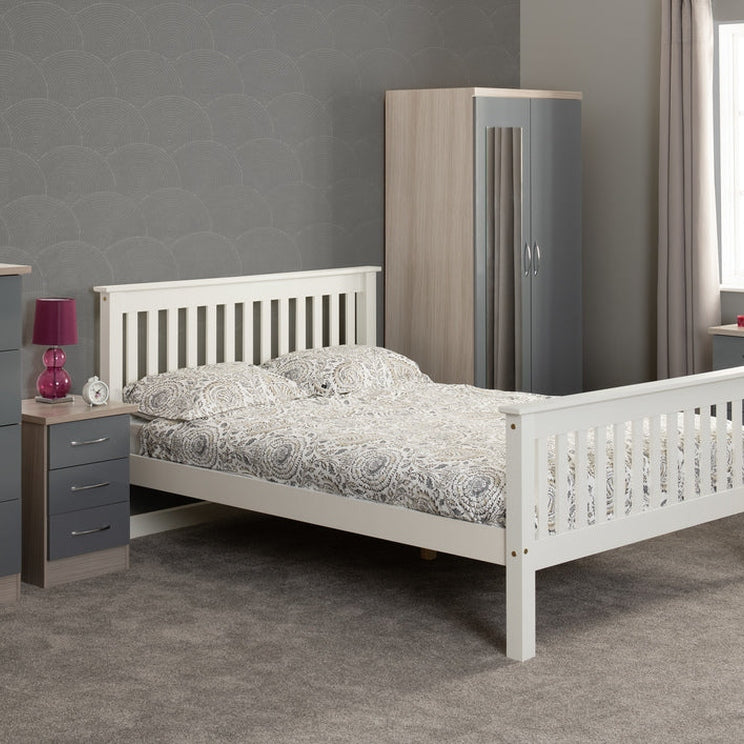 Nevada Dressing Table Set - Grey Gloss/Light Oak Effect Veneer