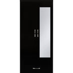 Nevada Mirrored 2 Door Wardrobe - Black Gloss