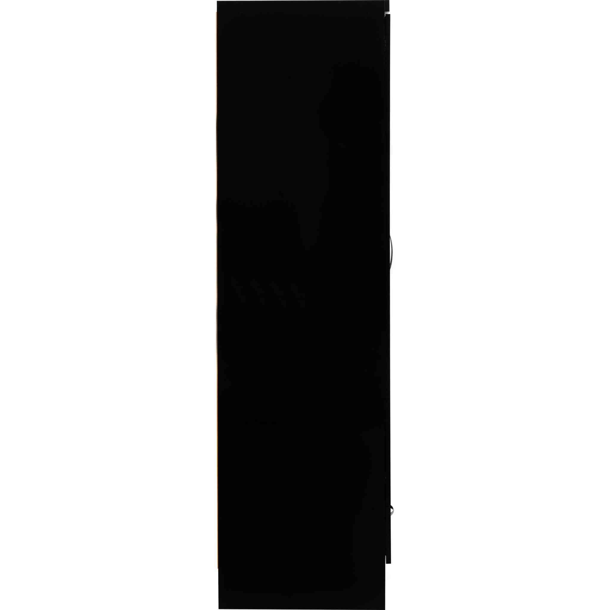 Nevada Mirrored 2 Door Wardrobe - Black Gloss