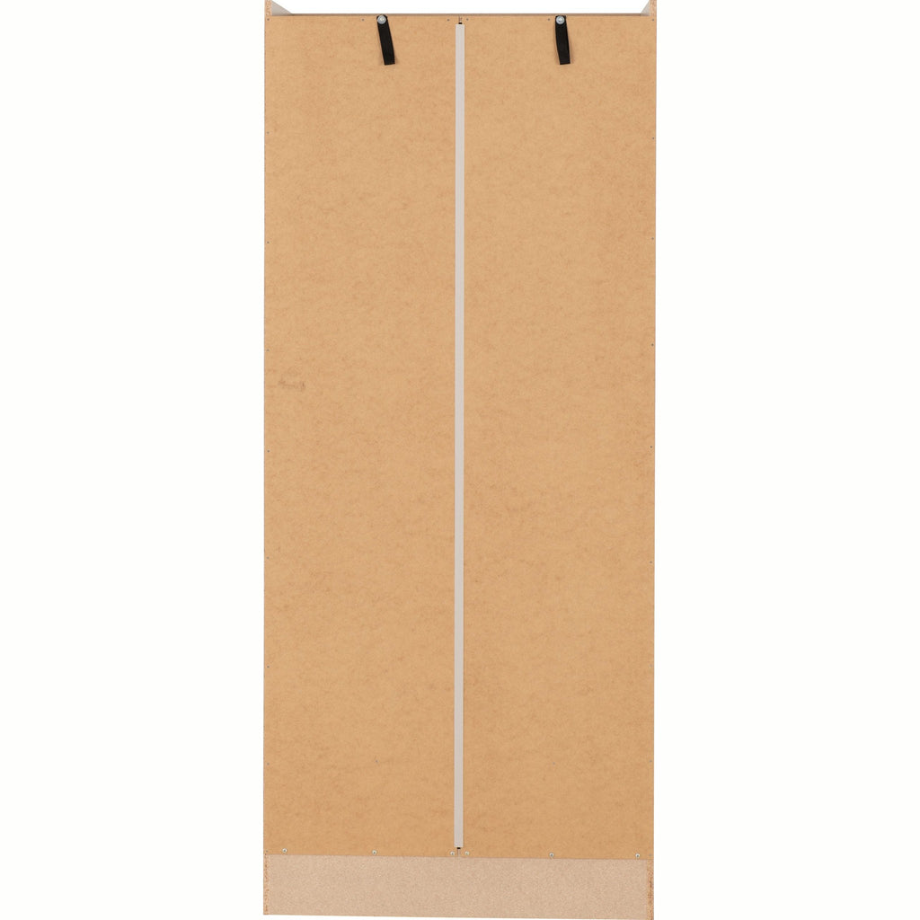Nevada Mirrored 2 Door Wardrobe - Black Gloss