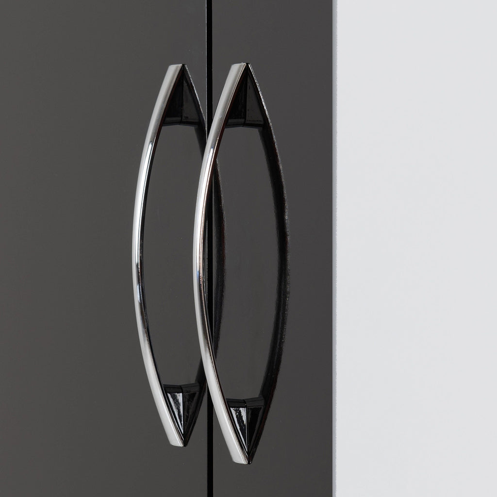 Nevada Mirrored 2 Door Wardrobe - Black Gloss