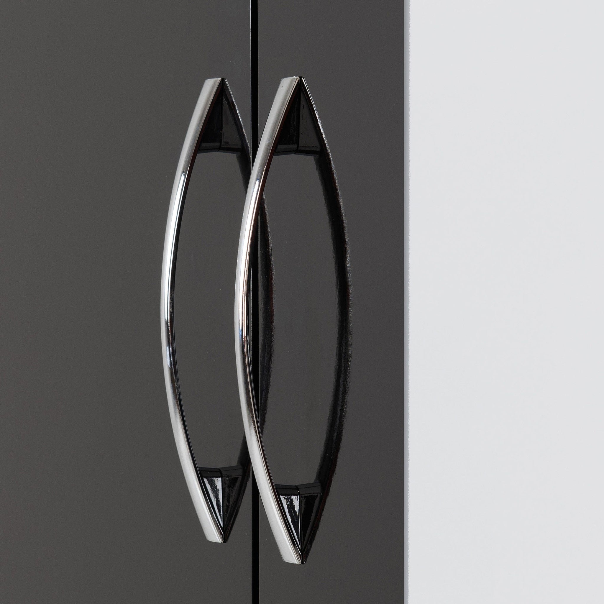 Nevada Mirrored 2 Door Wardrobe - Black Gloss