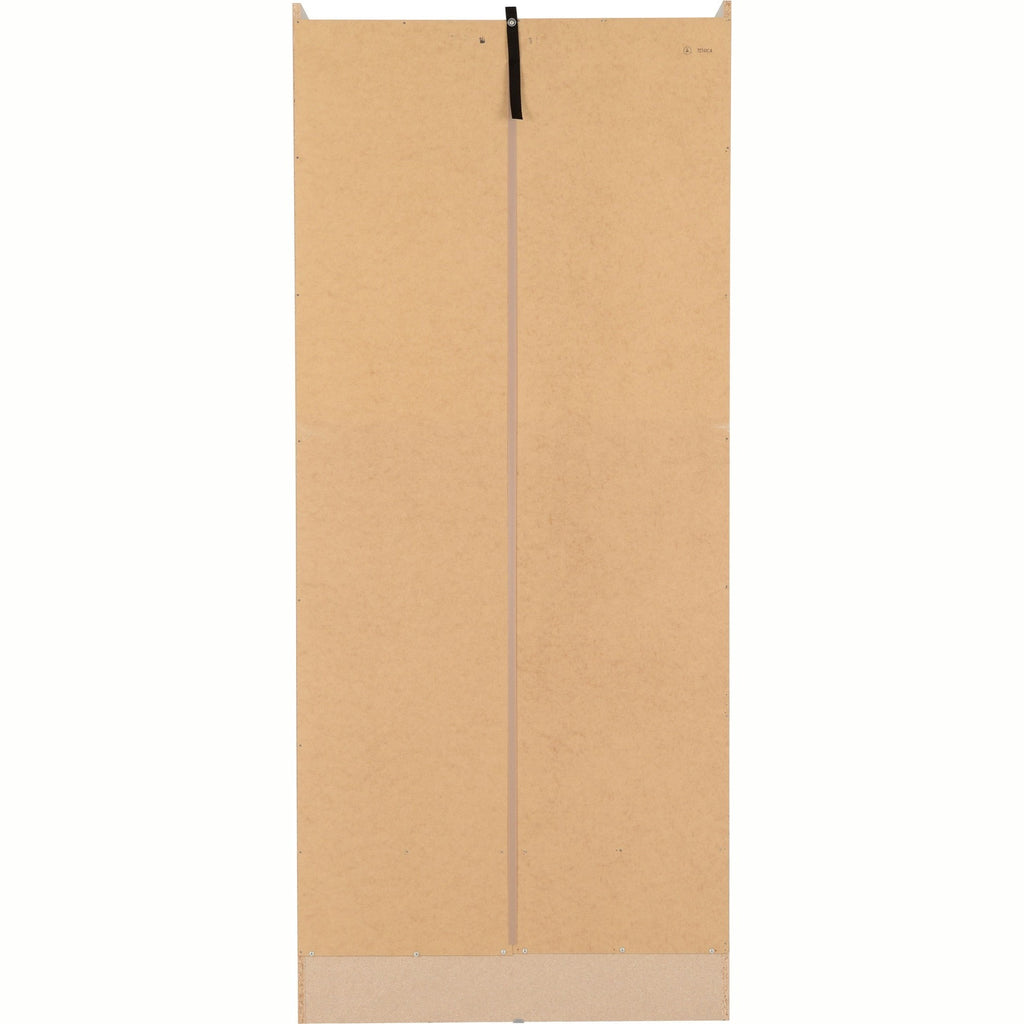 Nevada Mirrored 2 Door Wardrobe - Grey Gloss/Light Oak Effect Veneer