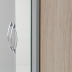 Nevada Mirrored 2 Door Wardrobe - Grey Gloss/Light Oak Effect Veneer