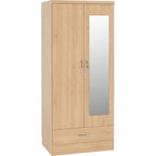 Nevada Mirrored 2 Door Wardrobe - Sonoma Oak Effect