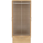 Nevada Mirrored 2 Door Wardrobe - Sonoma Oak Effect