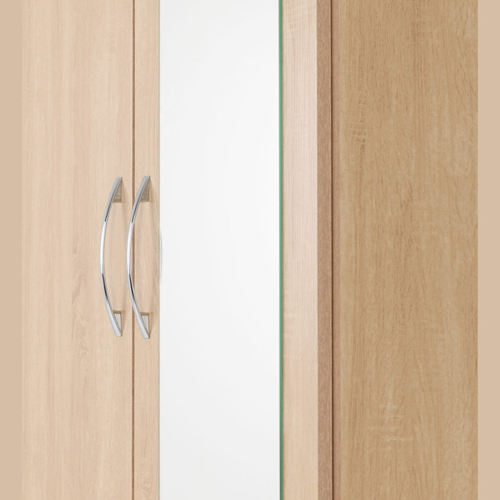 Nevada Mirrored 2 Door Wardrobe - Sonoma Oak Effect