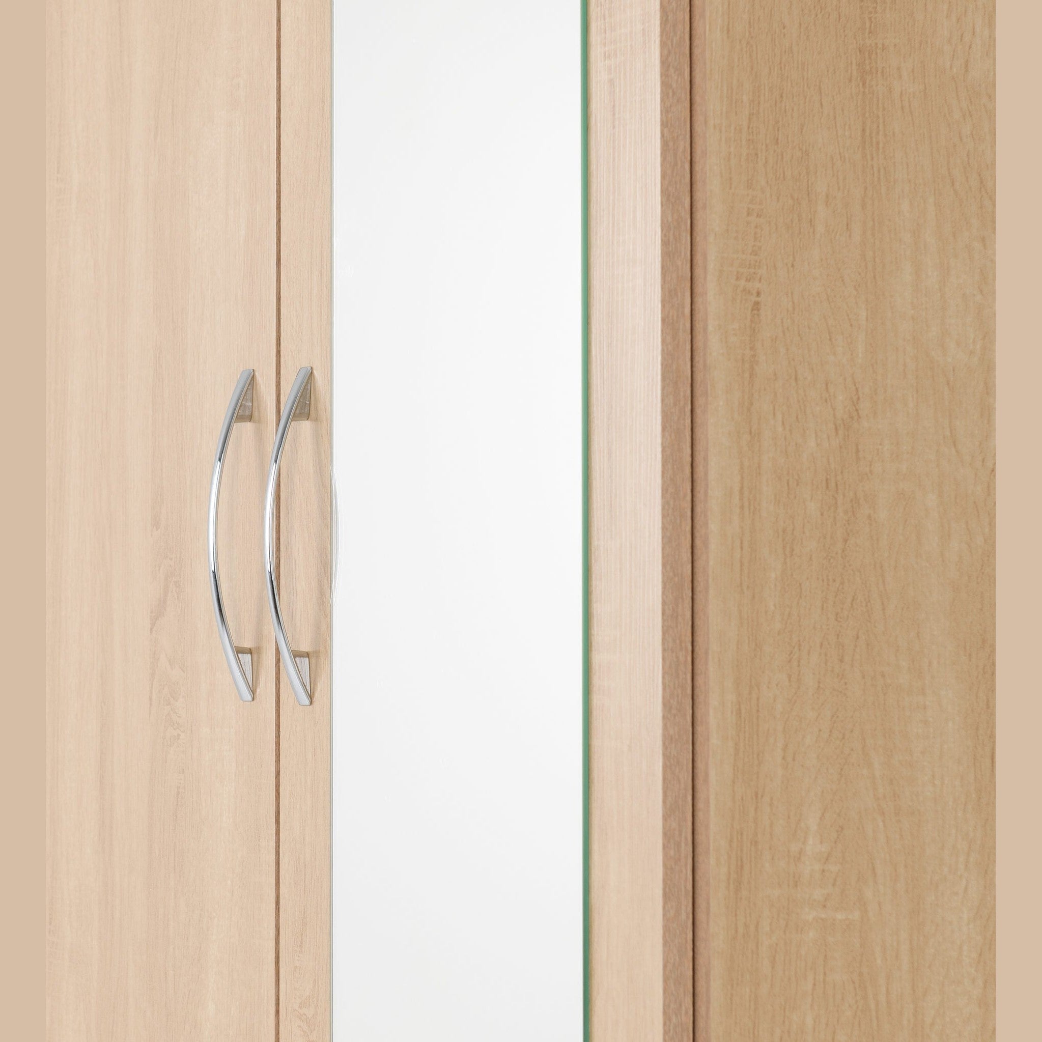Nevada Mirrored 2 Door Wardrobe - Sonoma Oak Effect