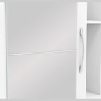 Nevada Mirrored Open Shelf Wardrobe - White Gloss