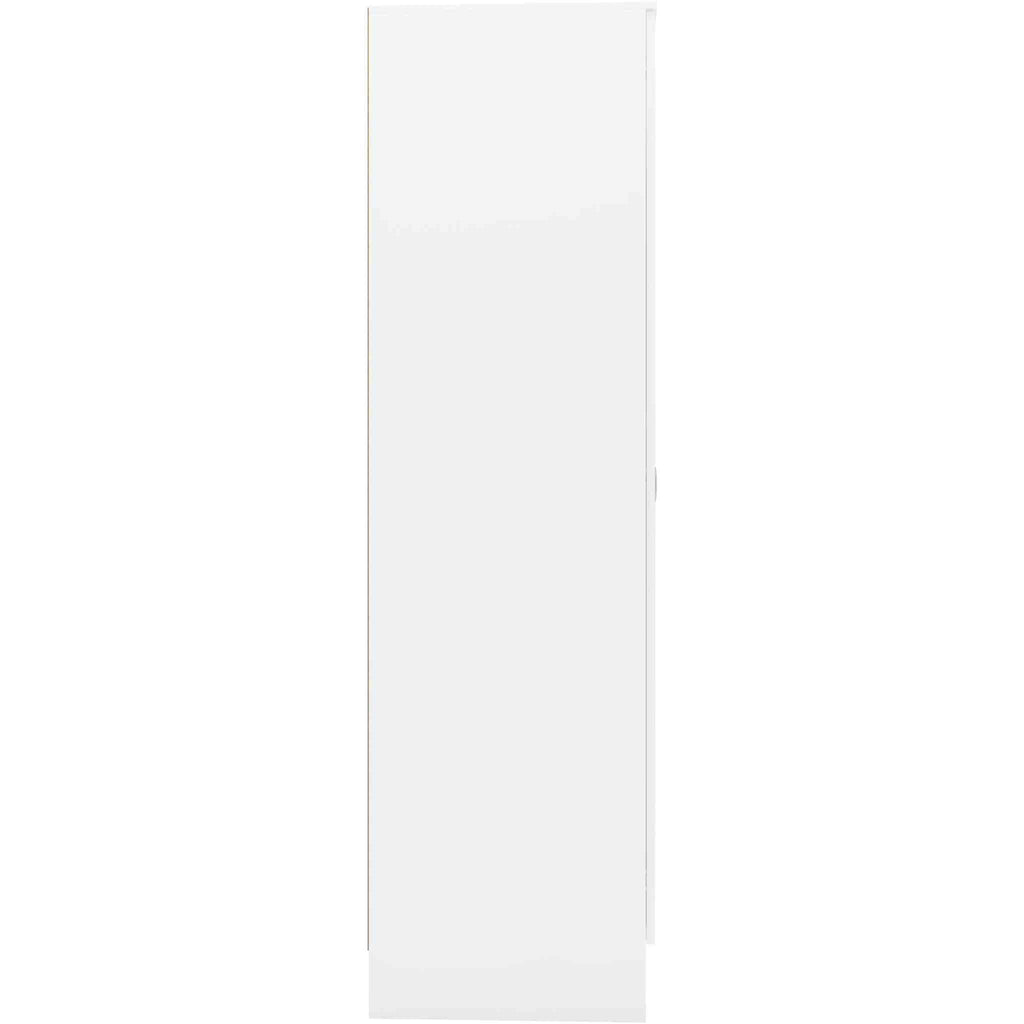 Nevada Mirrored Open Shelf Wardrobe - White Gloss
