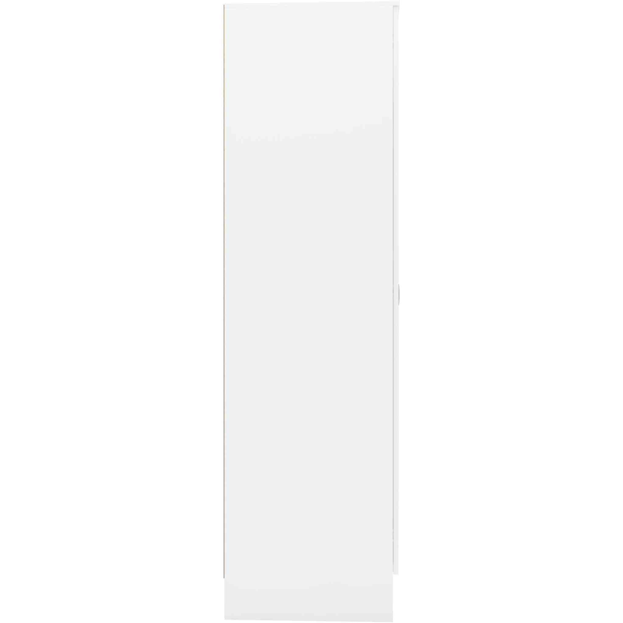 Nevada Mirrored Open Shelf Wardrobe - White Gloss