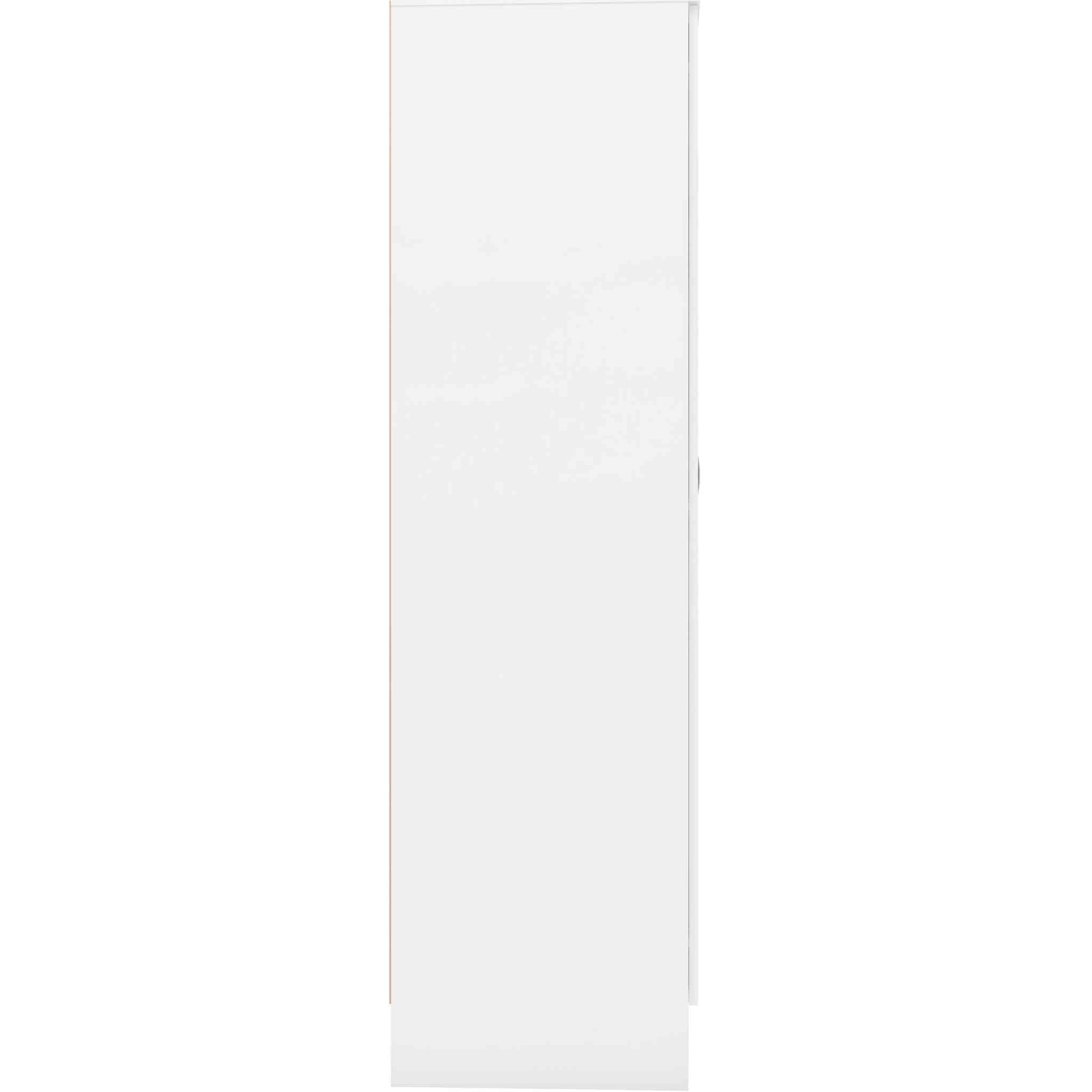 Nevada Mirrored Open Shelf Wardrobe - White Gloss