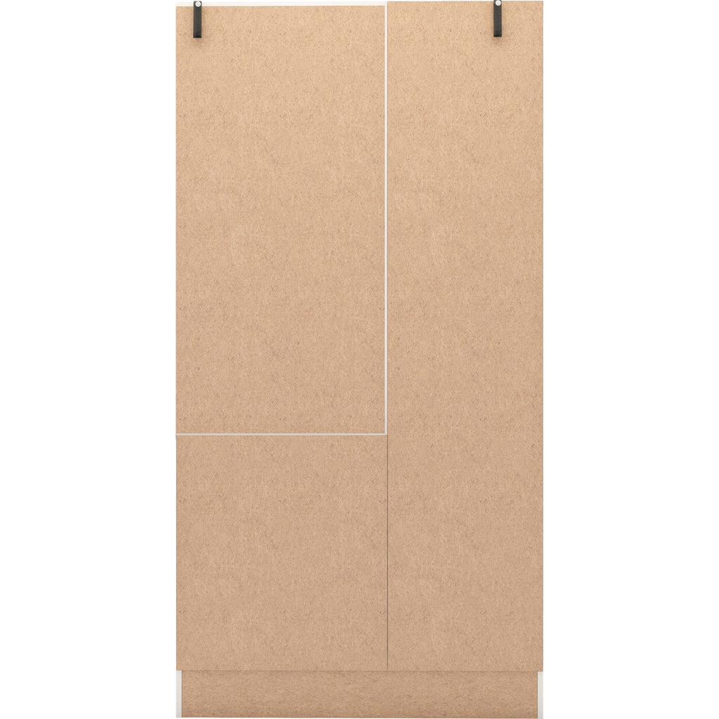 Nevada Mirrored Open Shelf Wardrobe - White Gloss